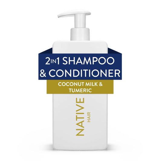 Curl Care 2-In-1 Mens Shampoo and Conditioner Coconut Milk and Turmeric 16.5 Fl Oz