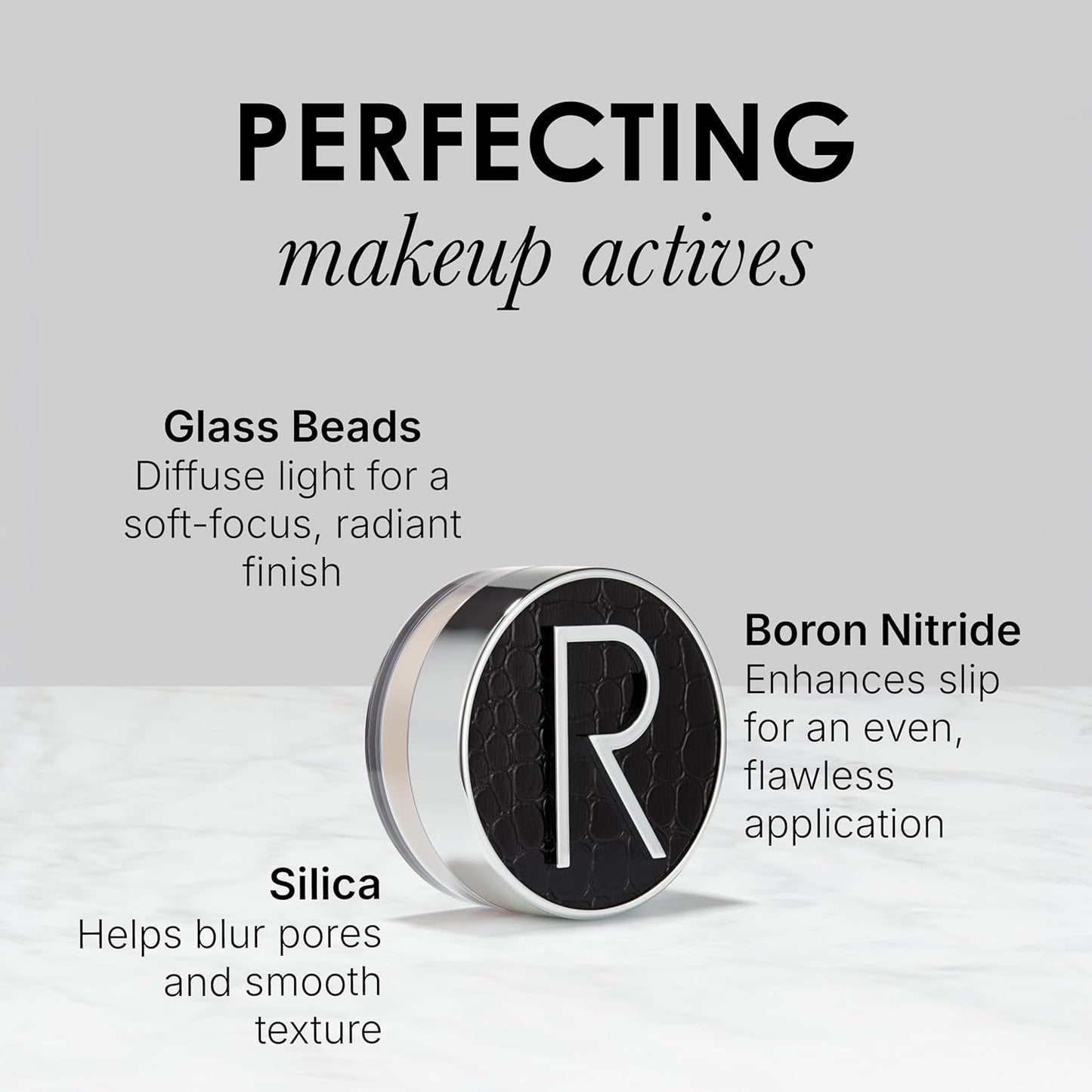 Glass Powder 0.4 Oz, Skin Perfecting Loose Face Powder, Creamy Formula for a Natural Luminosity Glow, Finishing Powder for a Flawless Skin Look, Setting Powder